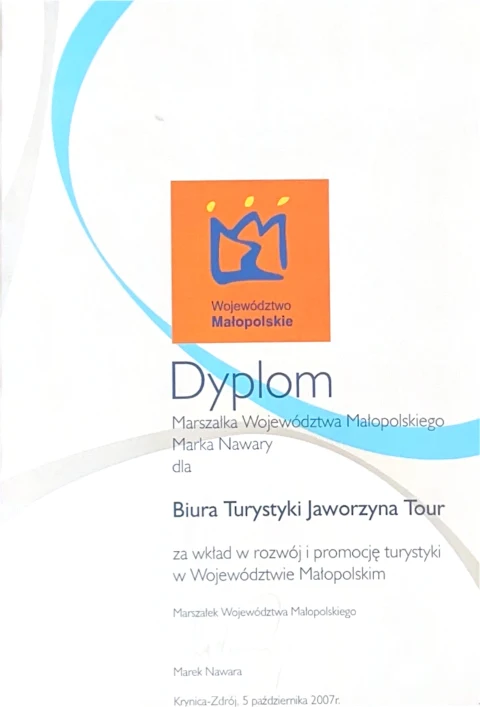 Miniatura dokumentu: Dyplom Marszalka Wojewodztwa — 2007