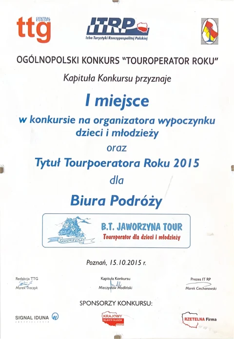 Miniatura dokumentu: Itrp Touroperator Roku — 2015