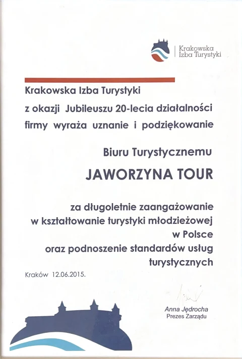 Miniatura dokumentu: Krakowska Izba Turystyki — 2015